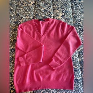 Ralph Lauren Bright Pink Boyfriend Fit Cashmere Sweater EUC ~M